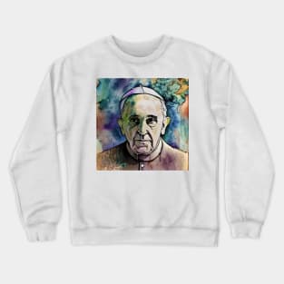 digital sketch of Pope Francis Crewneck Sweatshirt